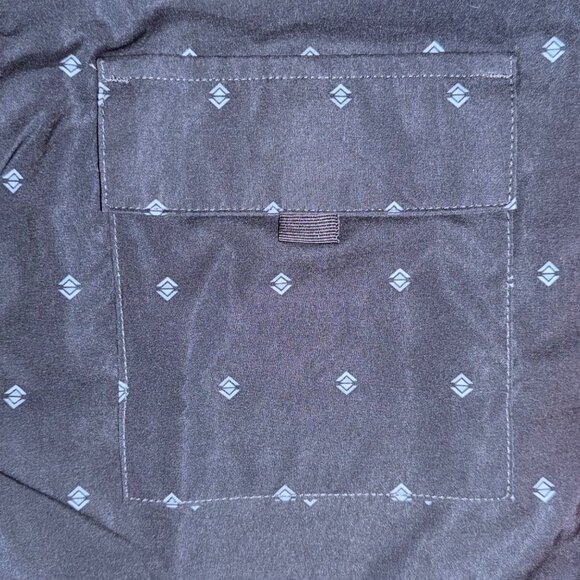 Voyager Mens Medium Short Sleeve Button-Up Shirt Gray Patterned  Grey Med M - Picture 3 of 9